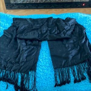 Elegant Black Fringe Scarf